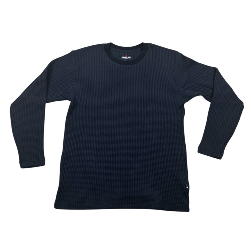 NEW American Giant Men's Waffle Knit Crew Neck Classic Black Shirt Large USA